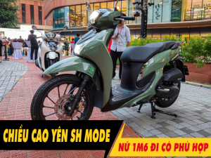Chiều cao yên xe SH Mode 2027 bao nhiêu? Nữ cao 1m6 đi có phù hợp?